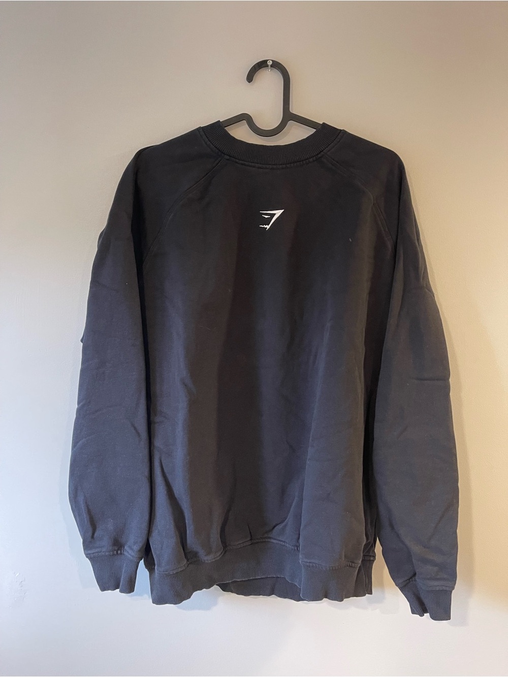 Gymshark Black Pullover Sweatshirt with Small White Logo